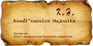 Kovácsovics Hajnalka névjegykártya