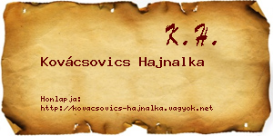 Kovácsovics Hajnalka névjegykártya
